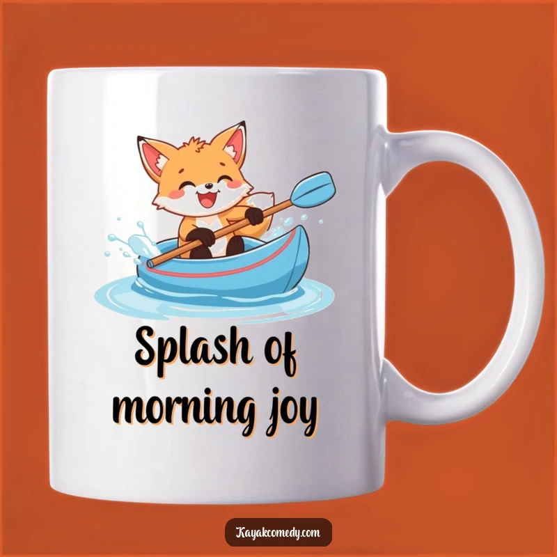 Funny Fox Cub Splash Mug: Joyful Kayaking Fun for Little Adventurers