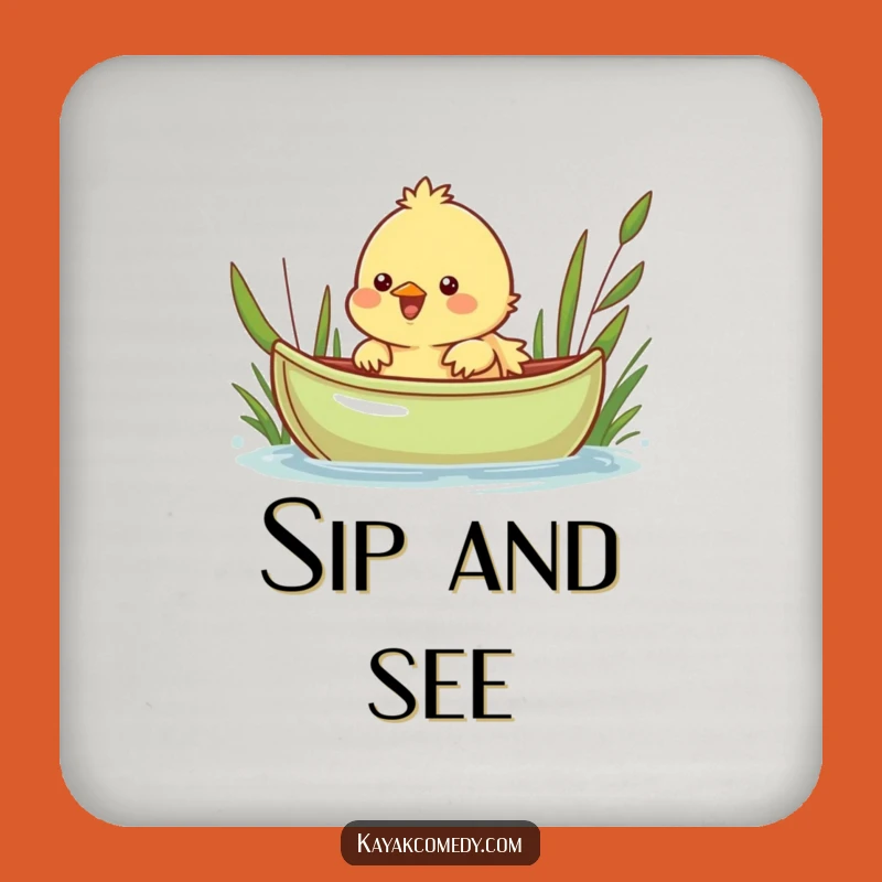 Funny Chick Kayak Coaster: Protect Surfaces with Cheerful Paddling Power