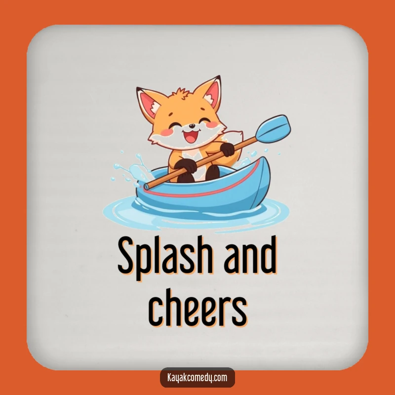 Funny Fox Cub Splash Coaster: Protect Surfaces with Joyful Paddling Power