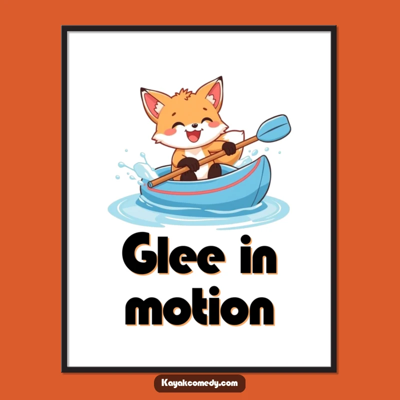 Funny Fox Cub Splashing Poster: Bring Joyful Glee to Your Walls