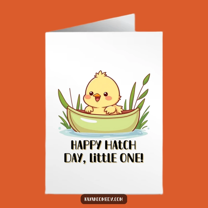 Free Printable Chick Birthday Card: Peek-a-Boo Kayak Fun Gift Download