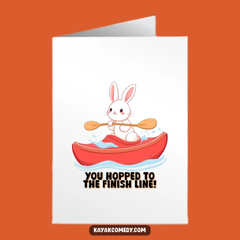 Free Printable Rabbit Congratulations Card: Kayak Navigator Success Download