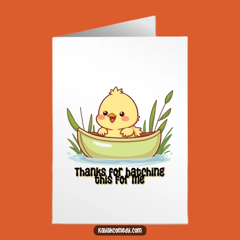 Free Printable Chick Thank You Card: Peek-a-Boo Kayak Gratitude Download