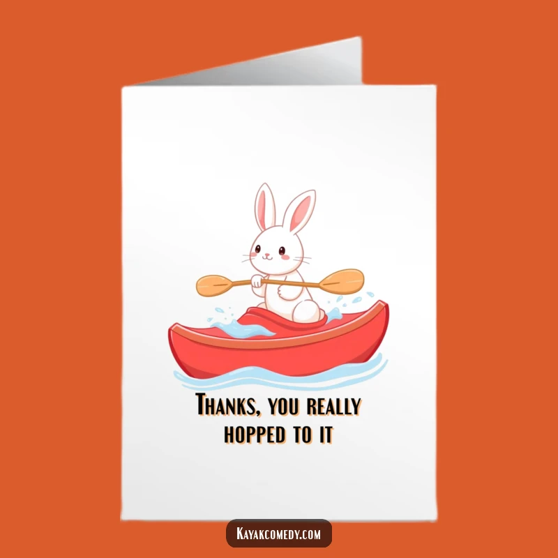 Free Printable Rabbit Thank You Card: Kayak Navigator Gratitude Download
