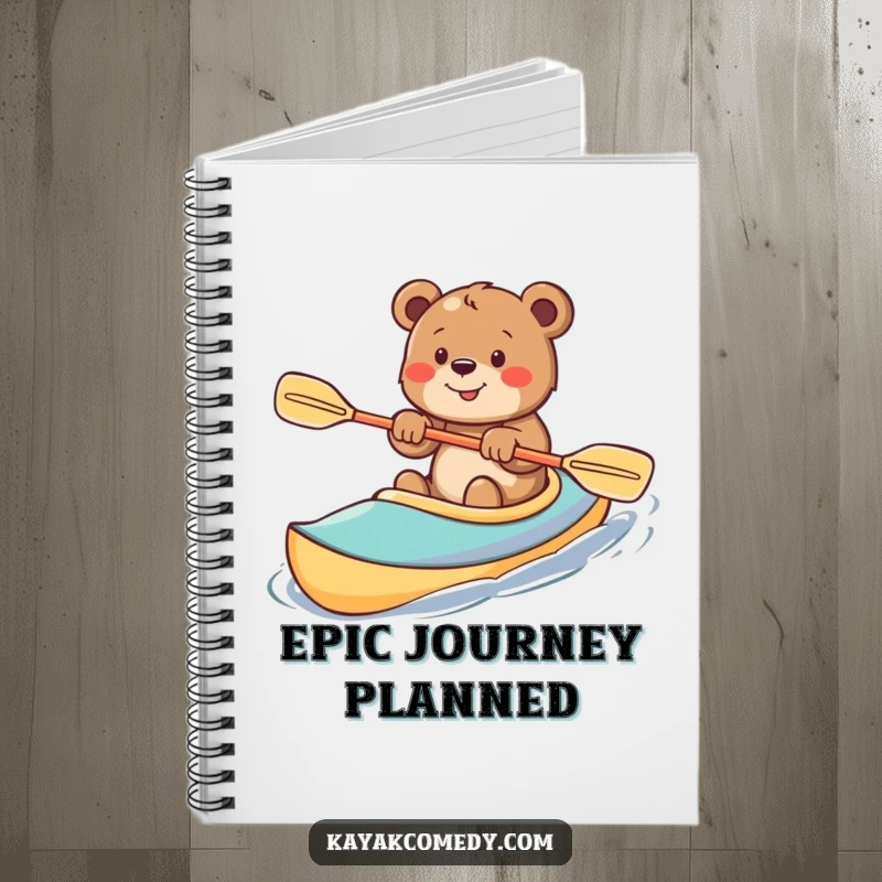 Funny Notebook: An enthusiastic bear cub paddles a kayak, inspiring notes and adventures. Great gift.